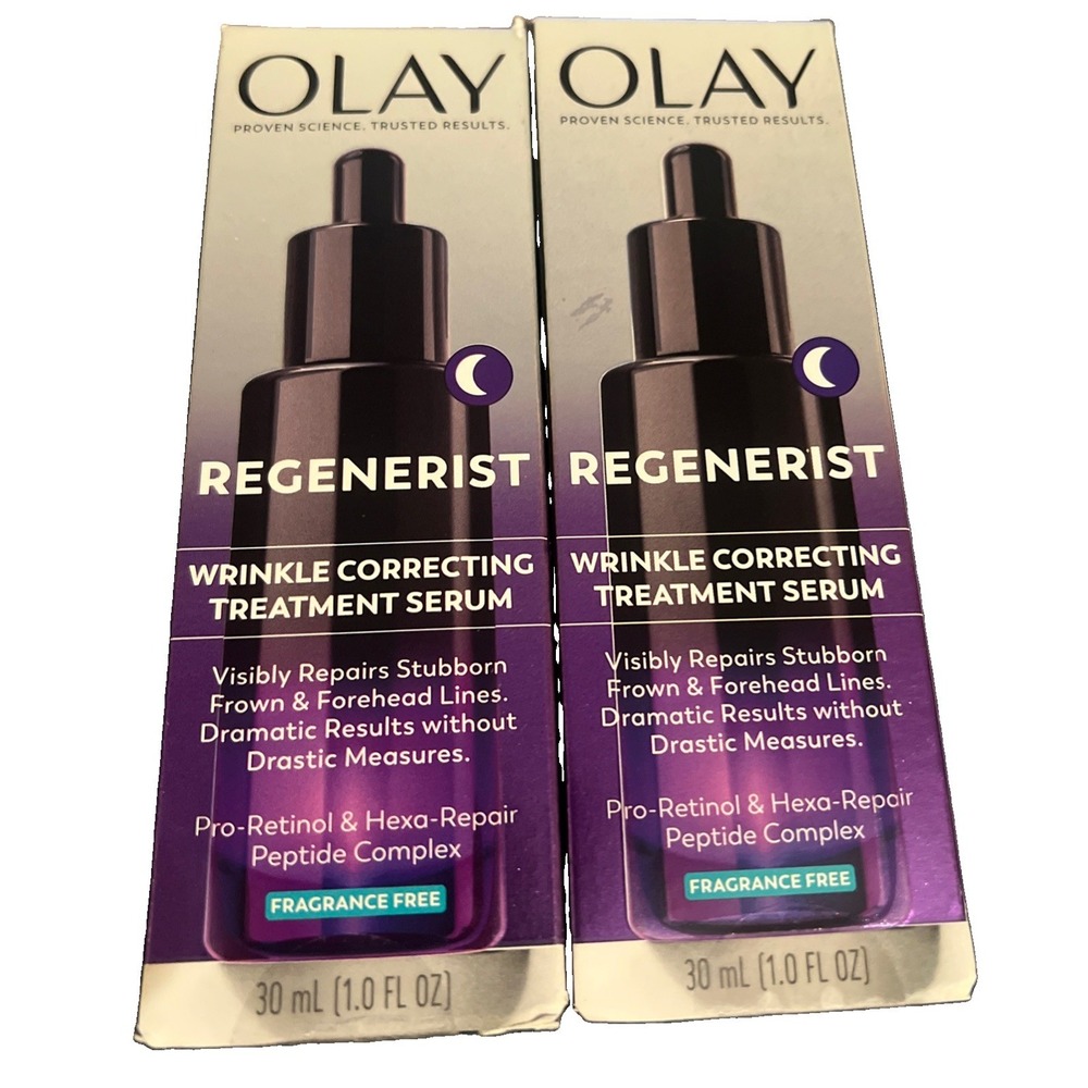 2pk Olay Regenerist Wrinkle Correcting Treatment Serum-Fragrance Free- 1.0 fl oz